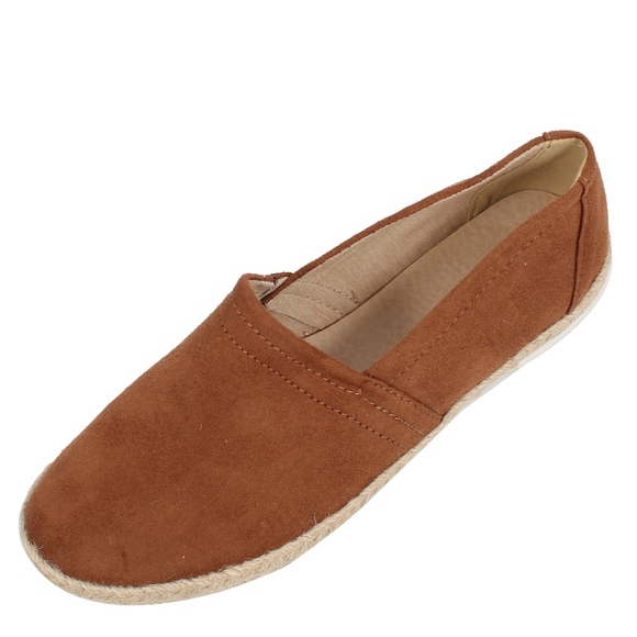 Chestnut faux suede espadrille slip on loafer - Picture 3 of 7